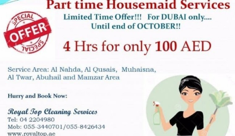 Part time house maid services