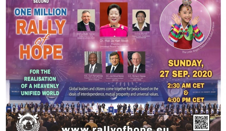 UniversalPeace Federation (UPF) Holds 2nd Online “Rallyof Hope”
