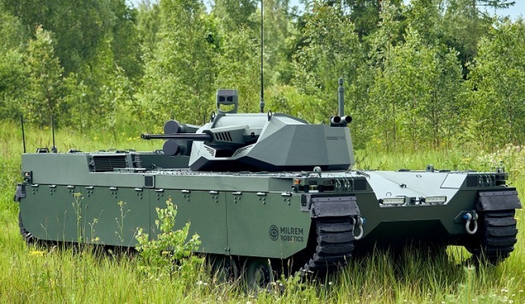 Milrem Robotics’ Type-X Robotic Combat Vehicle with John Cockerill’s CPWS II unveiled at IDEX 2021