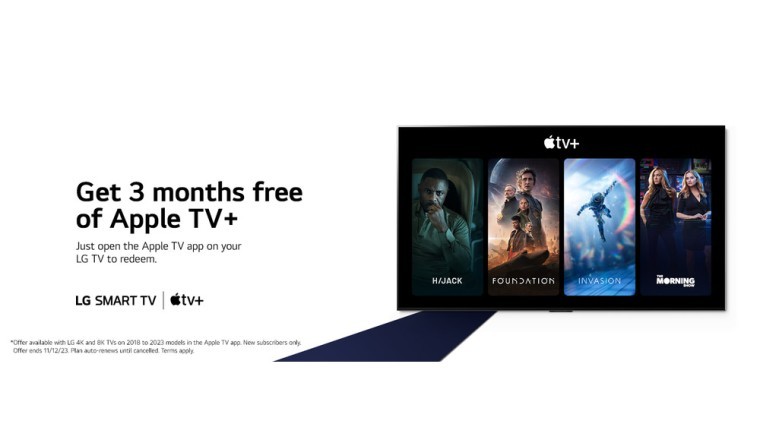 تلفزيون إل جي الذكي يتوفر مع اشتراك Apple TV+ مجاني لمدة ثلاثة أشهر