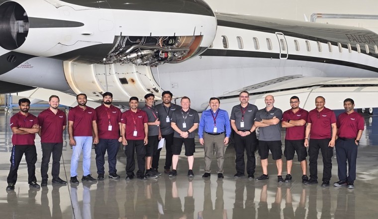 Falcon تطلق أول مشروع صيانة ثقيلة داخل منشآتها لإحدى طائرات أسطولها من طراز Global Express XRS