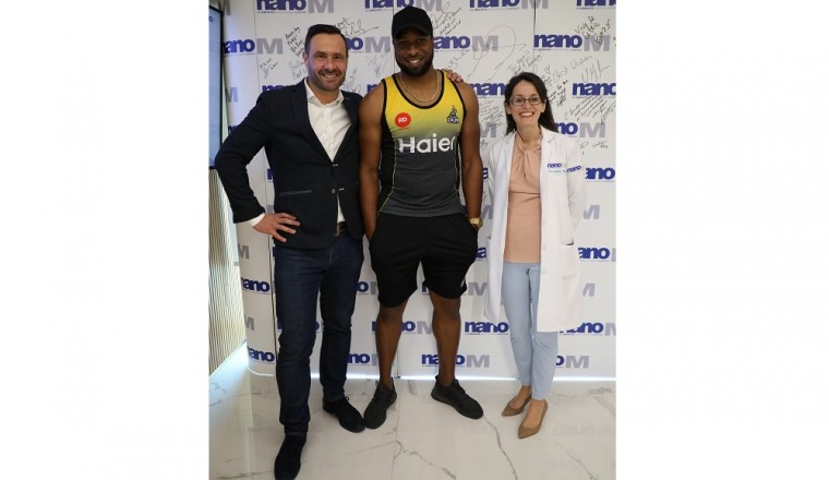 Ace cricketer Kieron Pollard visits the futuristic nanoM sports clinic in the UAE during PSL 2019