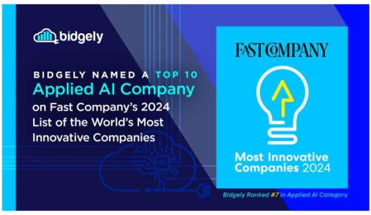 Bidgely Named a Top 10 Applied AI Company on Fast Company’s 2024 List of the World's Most Innovative Companies